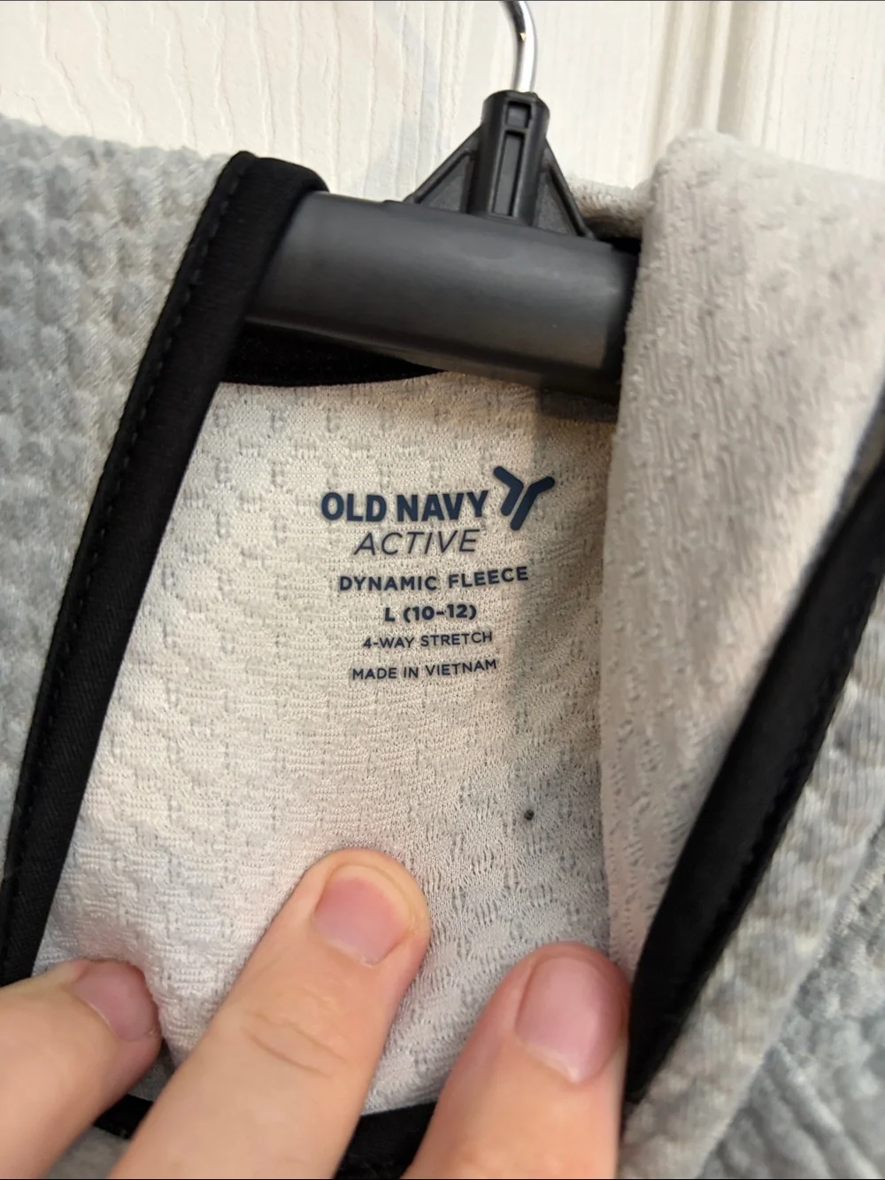 Old Navy Light Gray Quilted Hoodie Sweatshirt